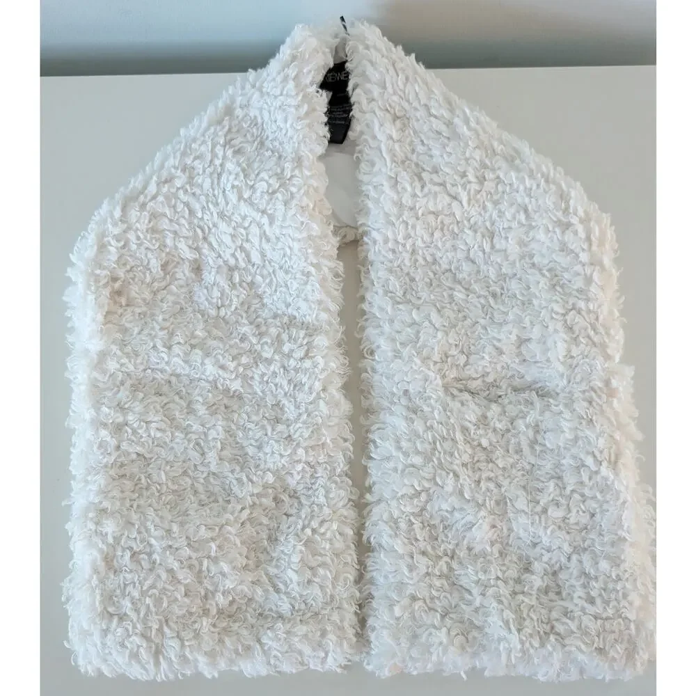 Adrienne Landau Ivory Faux Fur Pull Through Scarf Neck Warmer NEW!